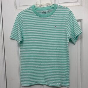 Tommy Hilfiger Mint and White Striped Tee